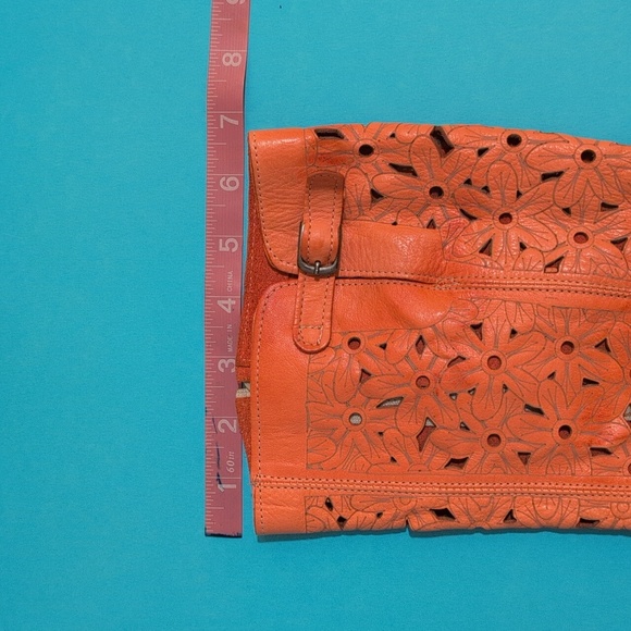 Knee-high Boots, genuine leather, Orange, laser cut, from Montenegro, 40 or 9.5 - Picture 11 of 12